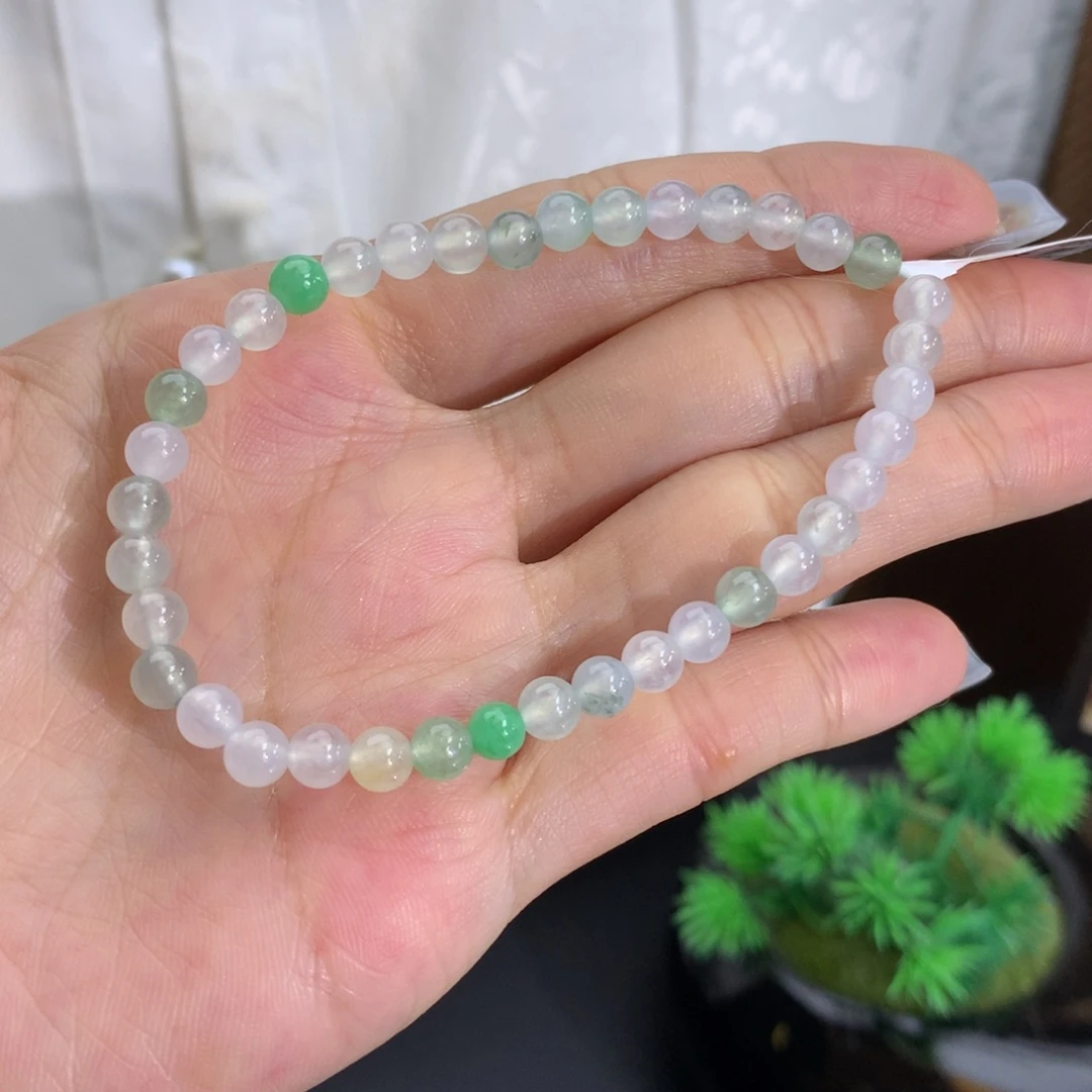 翡翠未镶嵌手串卡4.9冰胶马卡龙手串