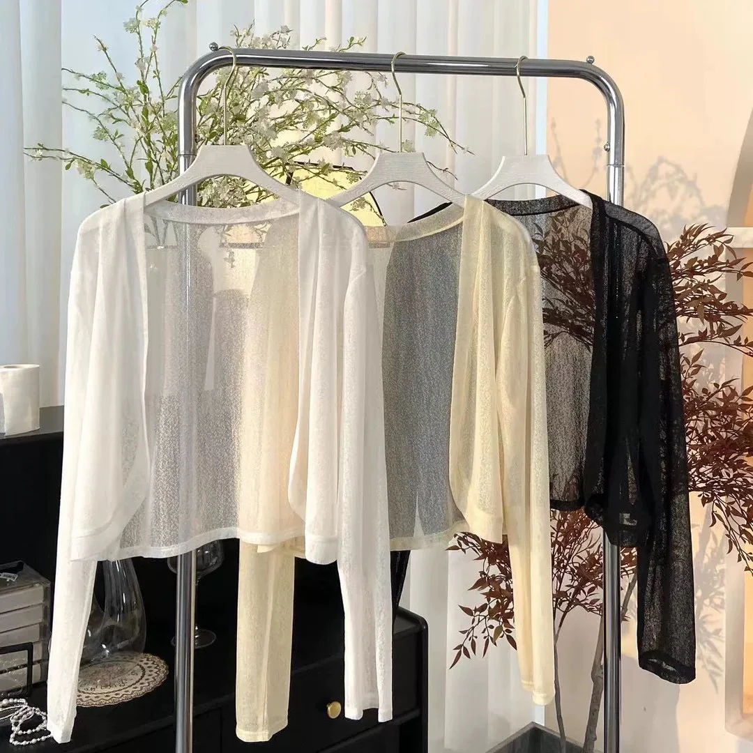 薄款大码披肩短款长袖短外套防晒透气夏季