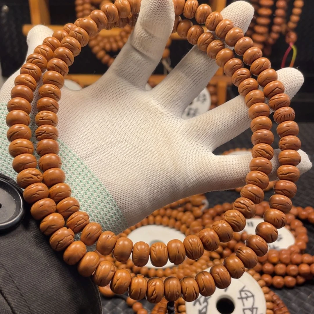 桃核手串秦岭桃核小金豆7➕✖️10.8算盘珠108颗