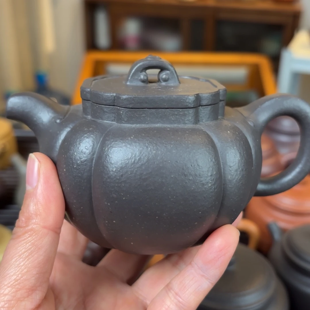 竹***青紫砂茶壶大水潭天青手工泥16目全手工制作