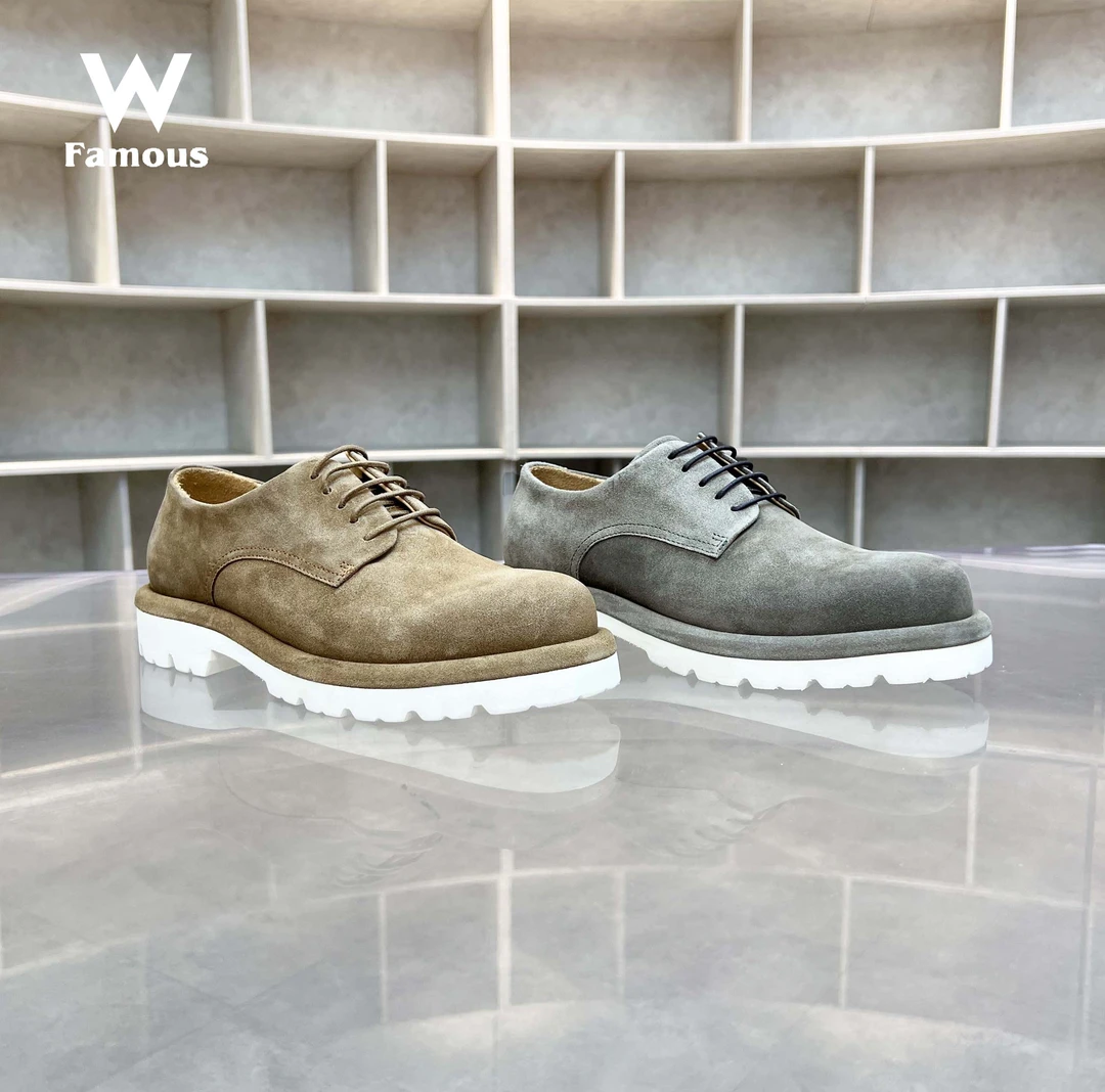 【夏季上新】3255-2-牛反绒/牛里牛垫/复古水洗/宽头德比鞋