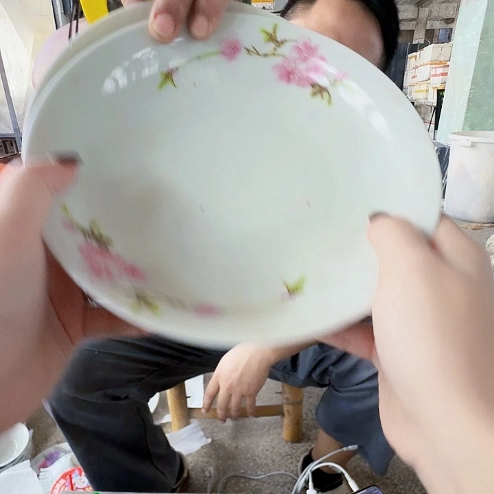 景德镇高温陶瓷水点桃花窝盘2个