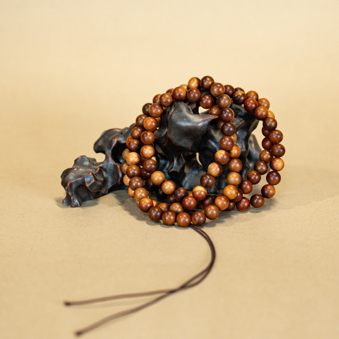 【万物工坊】百年古枣雷击老料1.0-108颗精品枣木手串