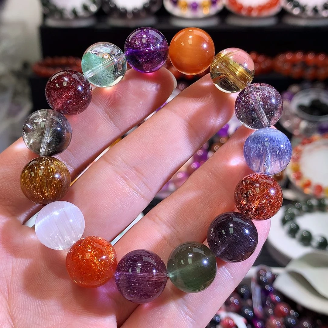 水晶手链未镶嵌多宝水晶13+