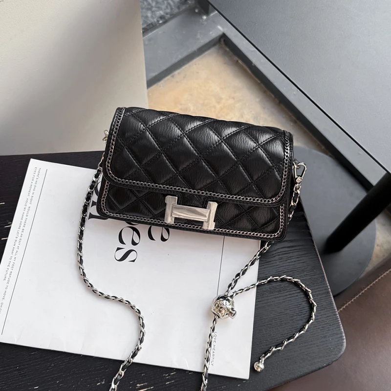 高级感小香风菱格链条包女士单肩包夏天出门气质百搭小方包斜挎包