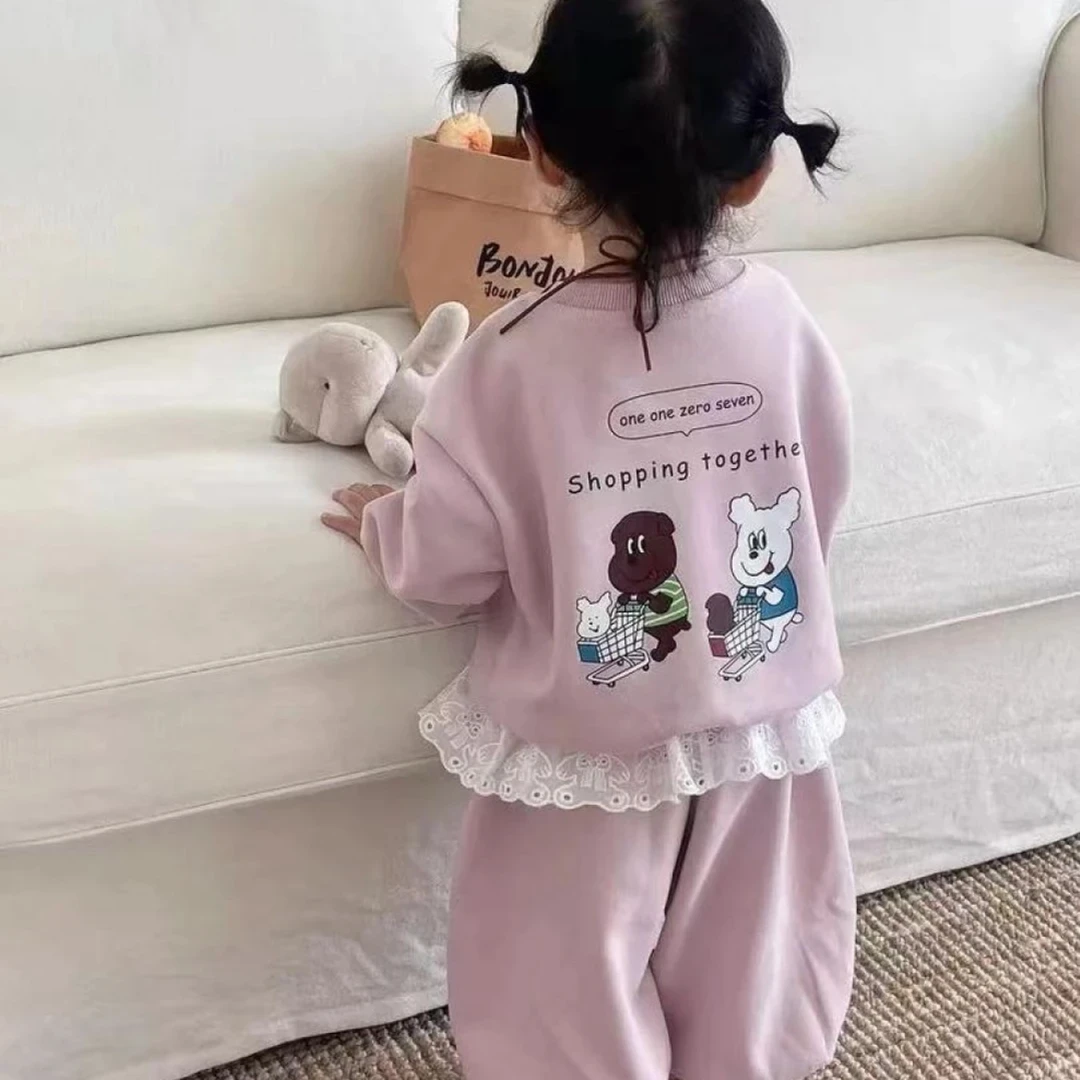 2025新款女童秋装公主洋气卫衣可爱超萌儿童衣服女宝秋季套装