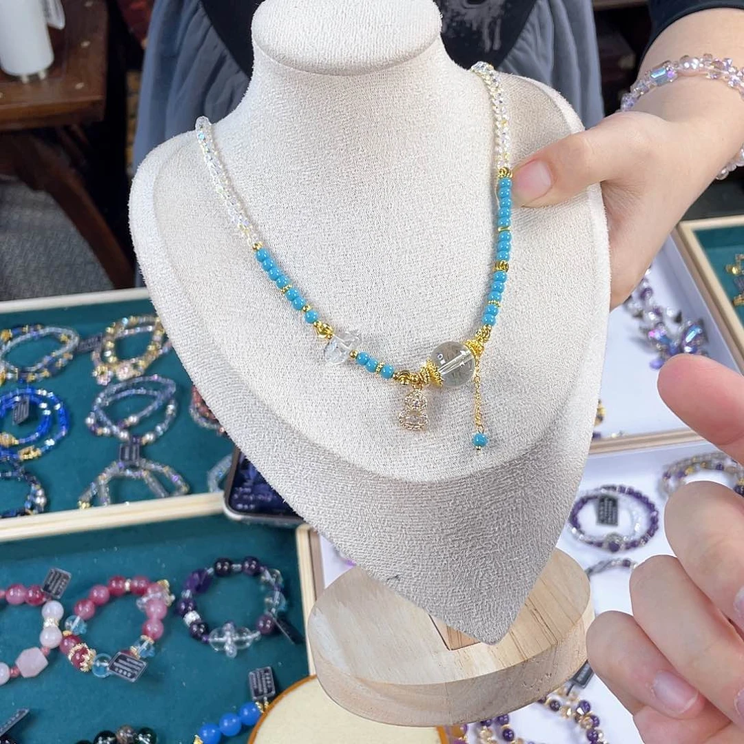 水晶手链银S925镀金镶嵌