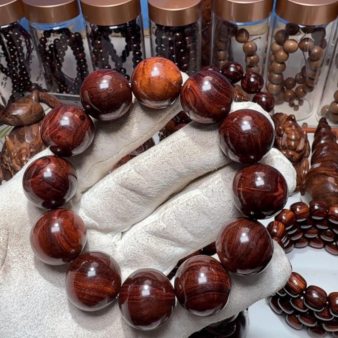 手串/手链黄花梨/降香黄檀海南黄花梨精工20紫红褐色老油梨