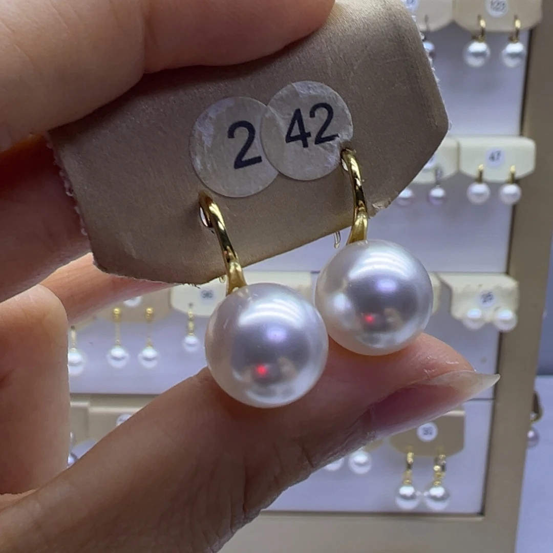 银S925镶嵌淡水珍珠耳饰