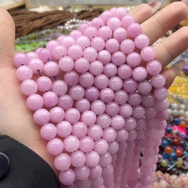 玛瑙/玉髓珠宝半成品未镶嵌一条10mm左右紫锂辉