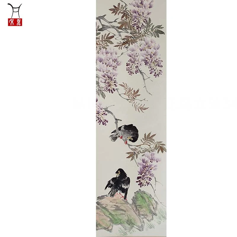 M1030花鸟立轴34x95/3平尺