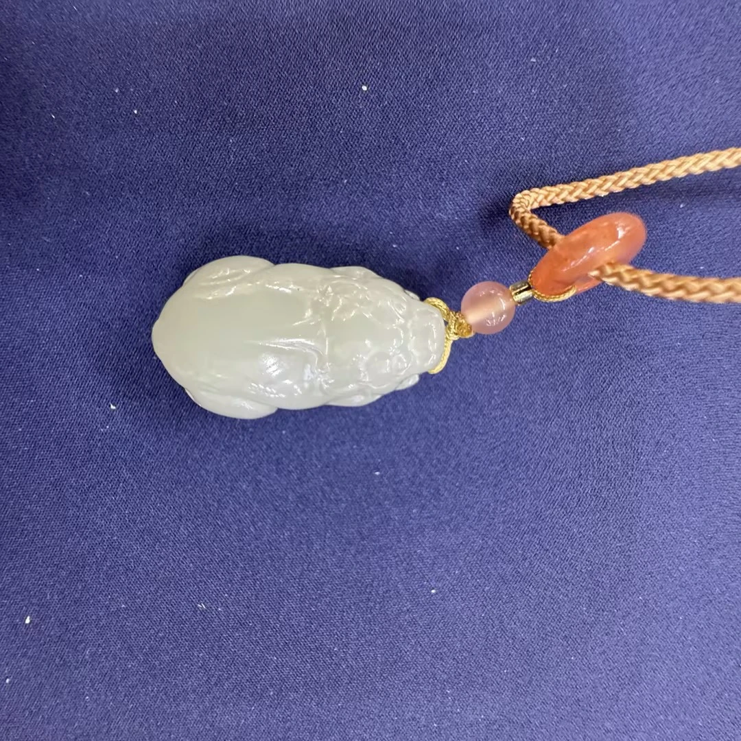 宋雅天然和田玉晴水貔貅坠新中式（多样性发其一）