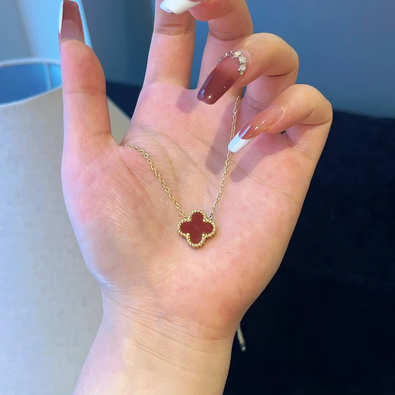 铜合金项链 铜合金 477 时尚国风双色四花项链