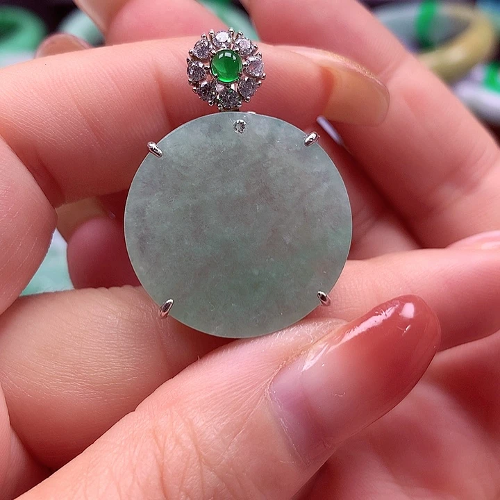 颈饰银S925镶嵌翡翠翡翠