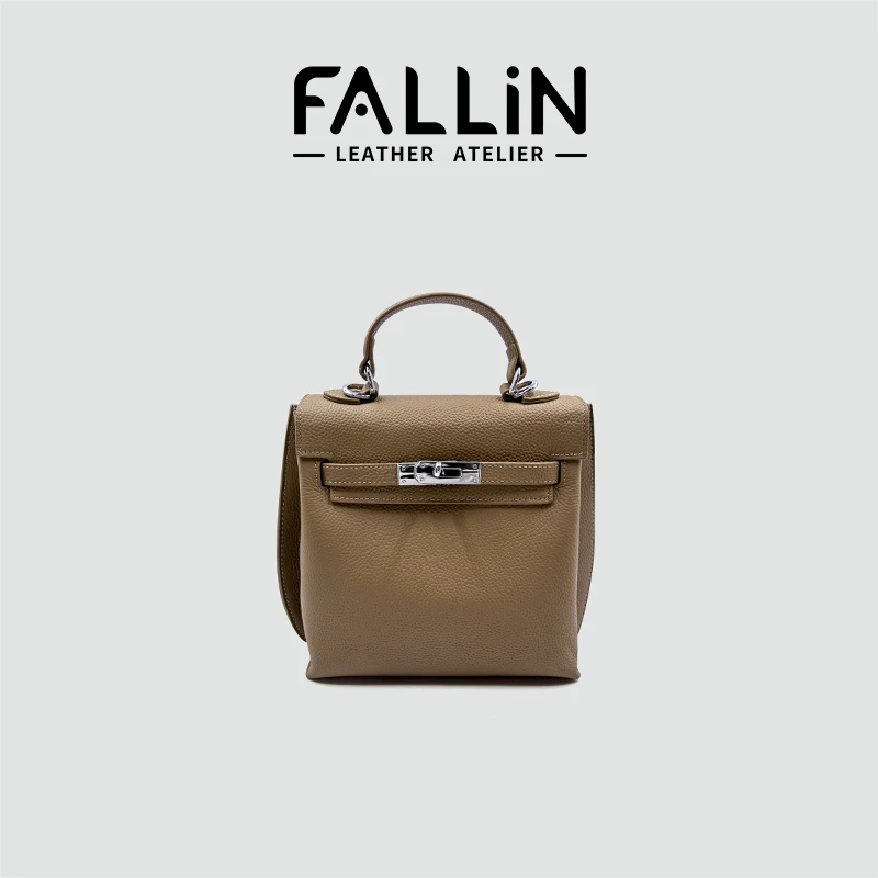 FALLIN法琳 新款女经典休闲多功能学院复古双肩锁扣通勤包FL1005