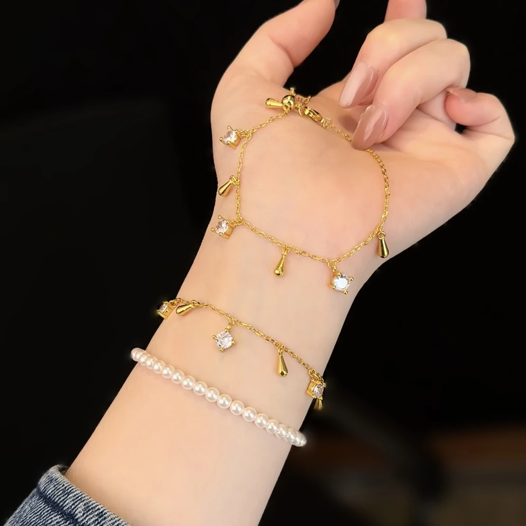 铜合金锆石手链 新中式国风精致百搭小众简约耀动星辰手链