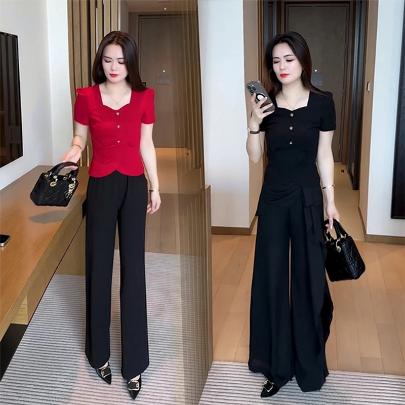 夏装新品2025爆款T恤洋气时尚女神范小衫减龄小众设计感上衣显瘦
