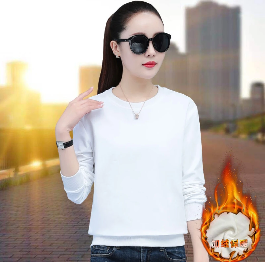 春秋款宽松时尚休闲打底型套头情侣款女长袖卫衣百搭甜辣千金风