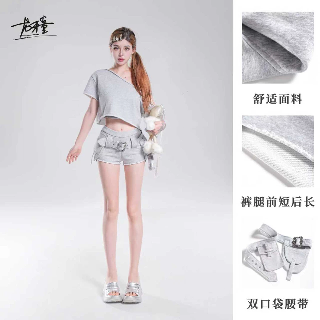 龙牙童推荐【甜心反叛】韩系四分裤运动时尚休闲夏季外穿韩版防走光