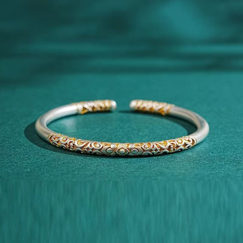 手镯 唐草纹金箍福镯0227