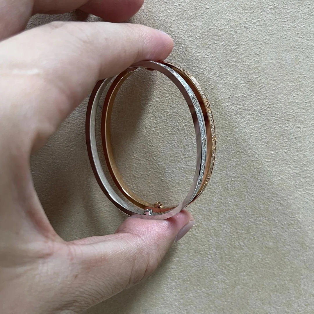 (高货福利）18K金手镯窄版满天星手镯天然真钻多样发一轻奢珠宝