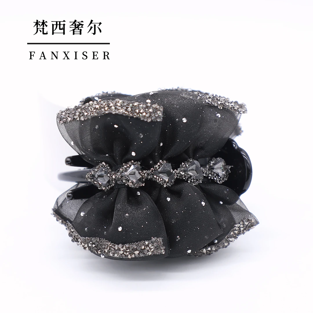 【倾心】轻纱贵气百搭时尚丸子夹YM7621