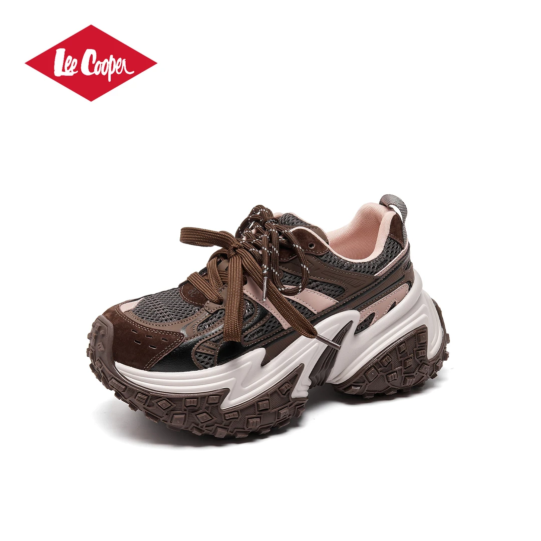LEE COOPER25款潮流秋季透气中跟厚底系带拼色老爹鞋潮鞋潮鞋鞋子