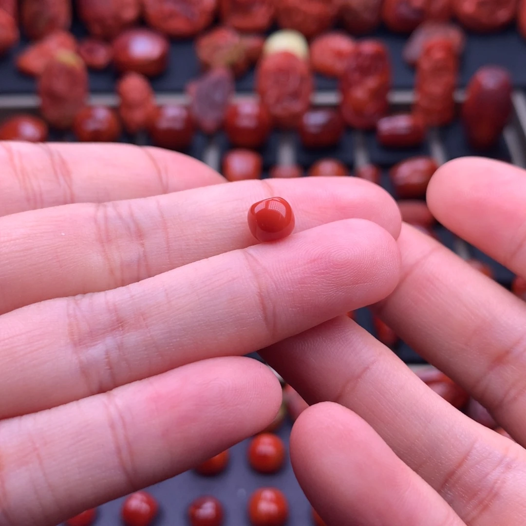 南红玛瑙未镶嵌川料原矿老型单珠6.8mm