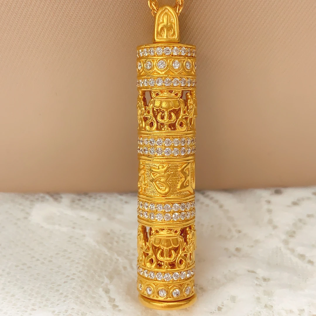 【水贝黄金】999足金5G工艺黄金镶嵌随身佛吊坠X300