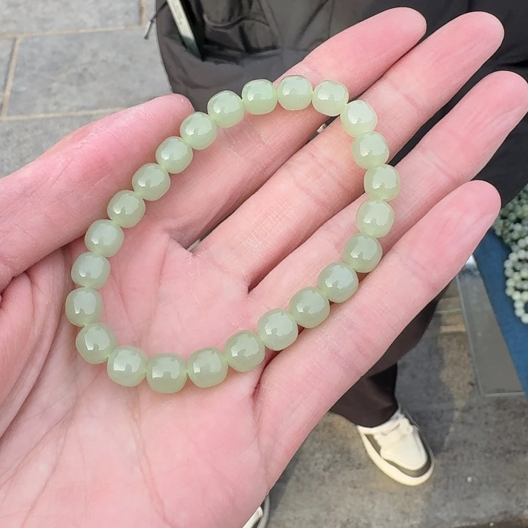 和田玉手串未镶嵌212李哥卡8左右