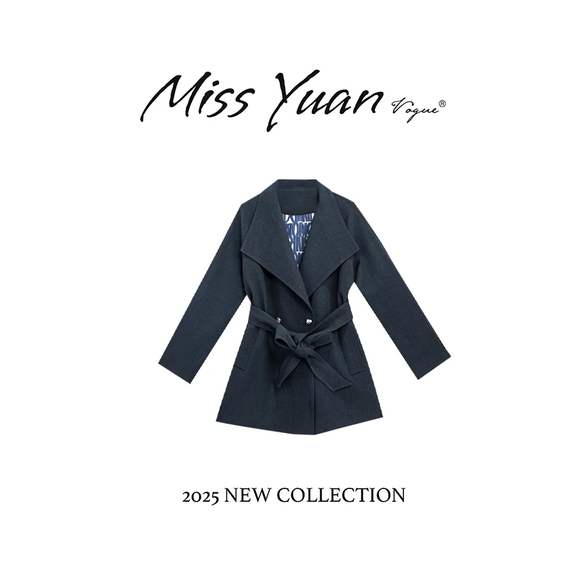 M.Y媛总 2025春季新款外套女中长款收腰显瘦大衣1LY1007