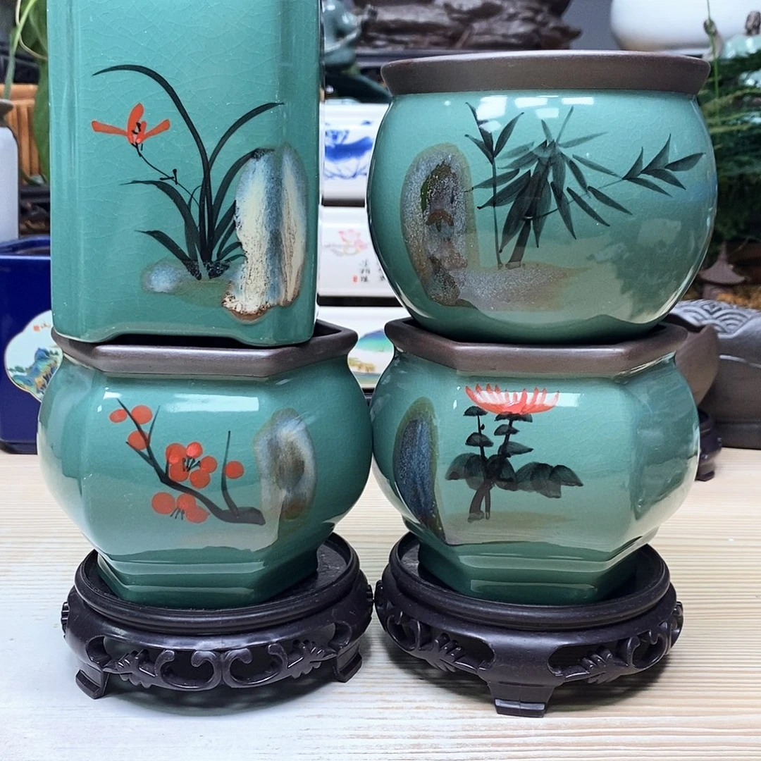 紫砂花盆陶瓷艺术作品欣赏