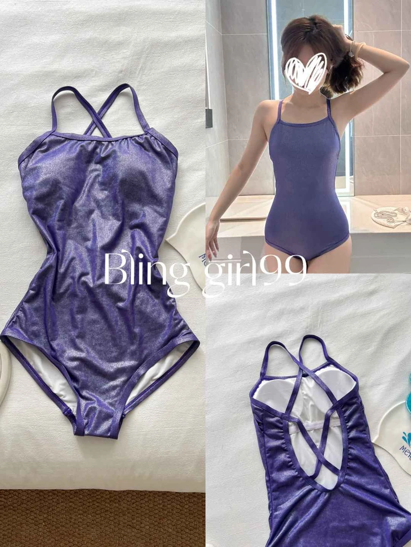 【星辰紫】显瘦遮臀连体泳衣女韩系ins风速干训练度假风泳装游泳衣
