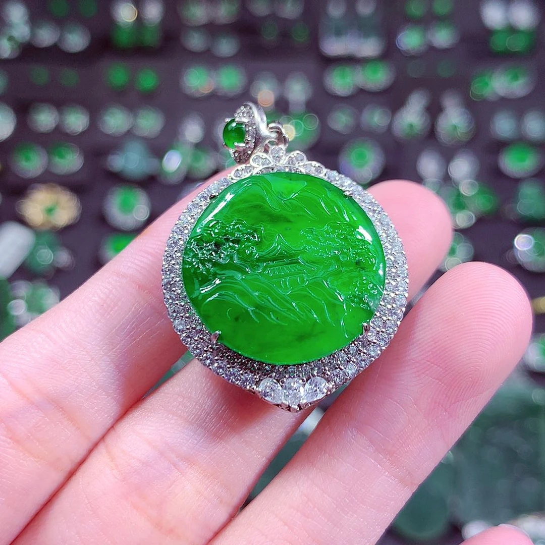 翡翠未镶嵌颈饰天然