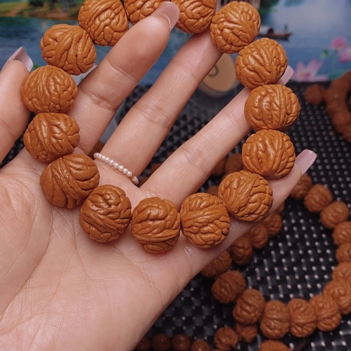 桃核手串裕*龙纹桃核