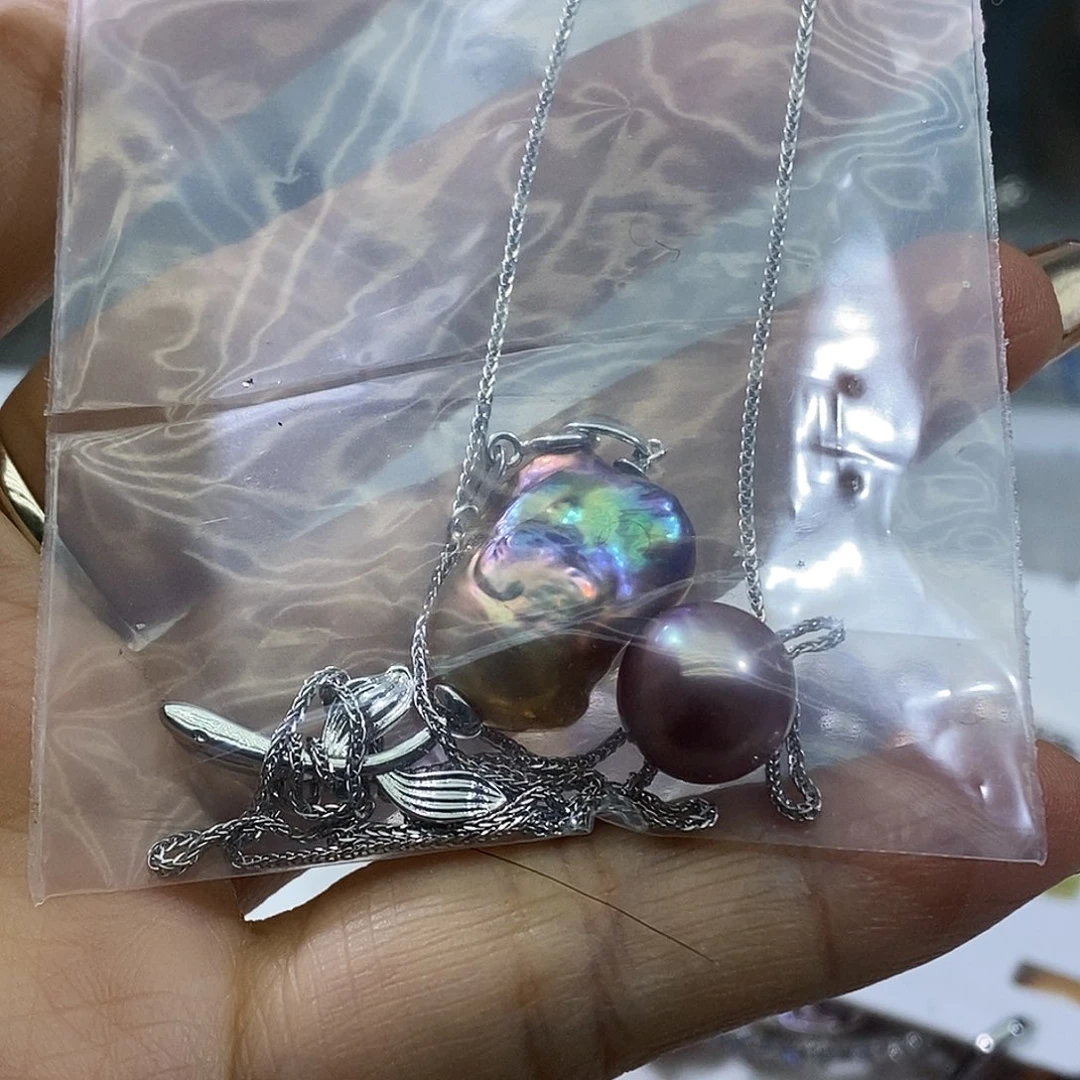 淡水珍珠耳钉银S925镶嵌?*