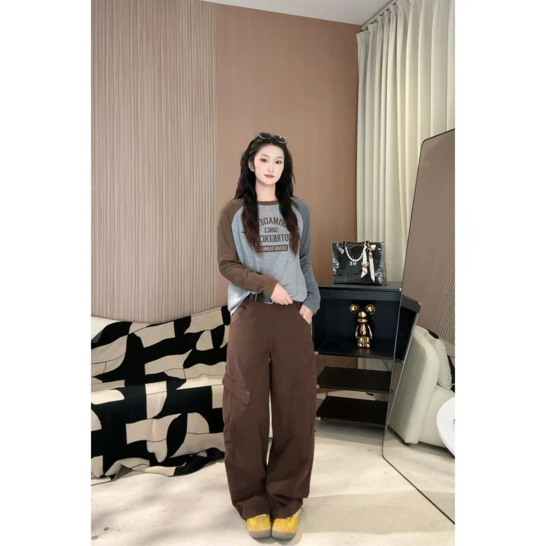 小米 -「」小个子高腰显瘦休闲设计感慵懒百搭宽松休闲裤K089