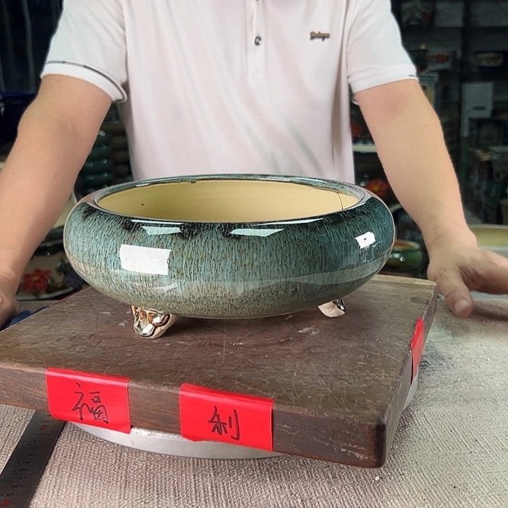 泳坤堂石湾盆古***月陶瓷