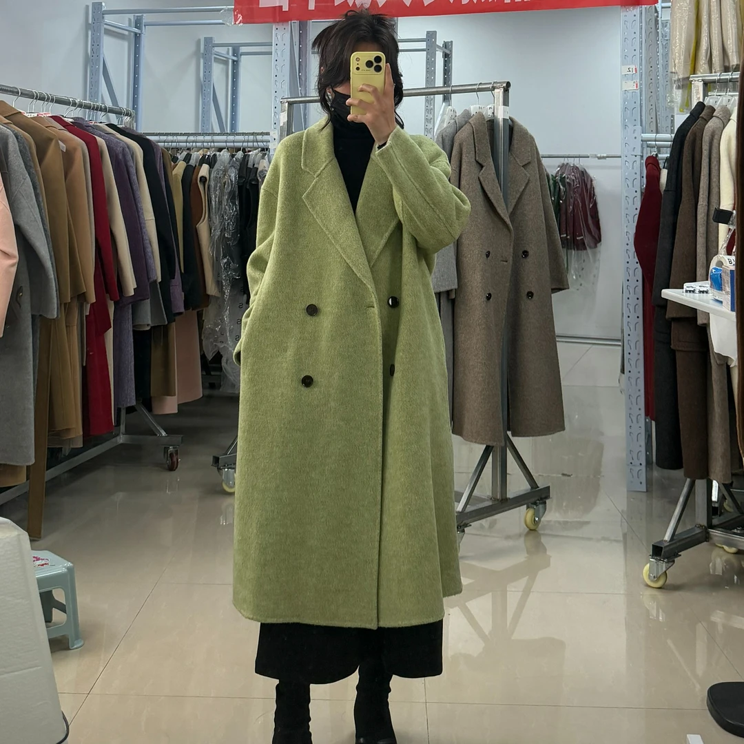 618氛围感羊毛大衣女冬双面呢中长款毛呢外套