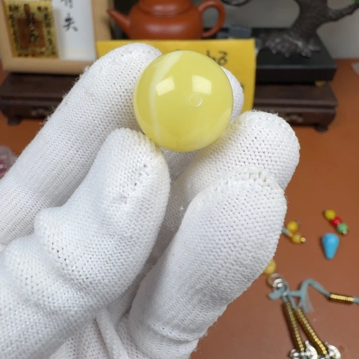 合成碳硅石铜合金文玩配饰蜜小辣圆珠20