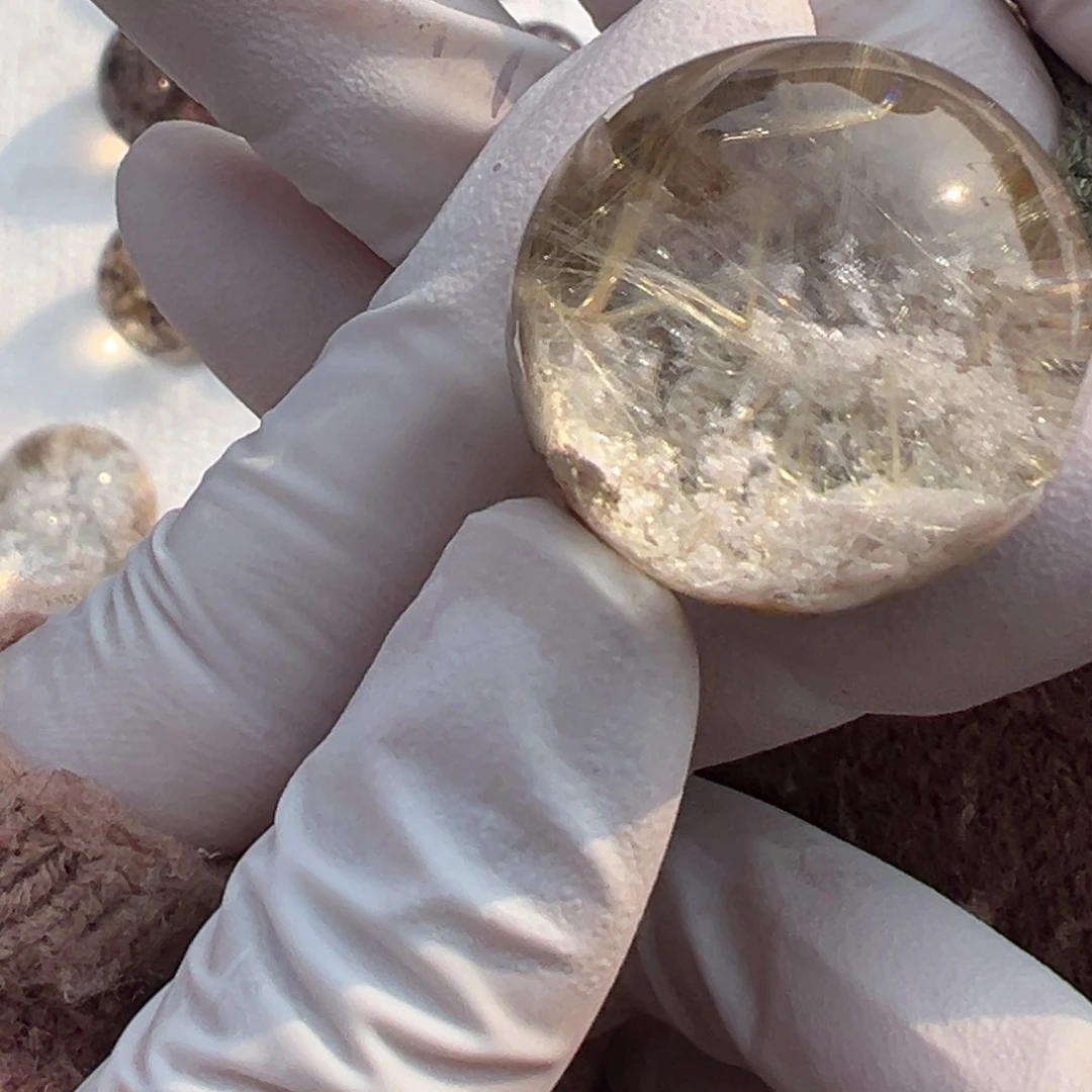 水晶幽灵穿发24mm定制打孔不退换未镶嵌❤***μ