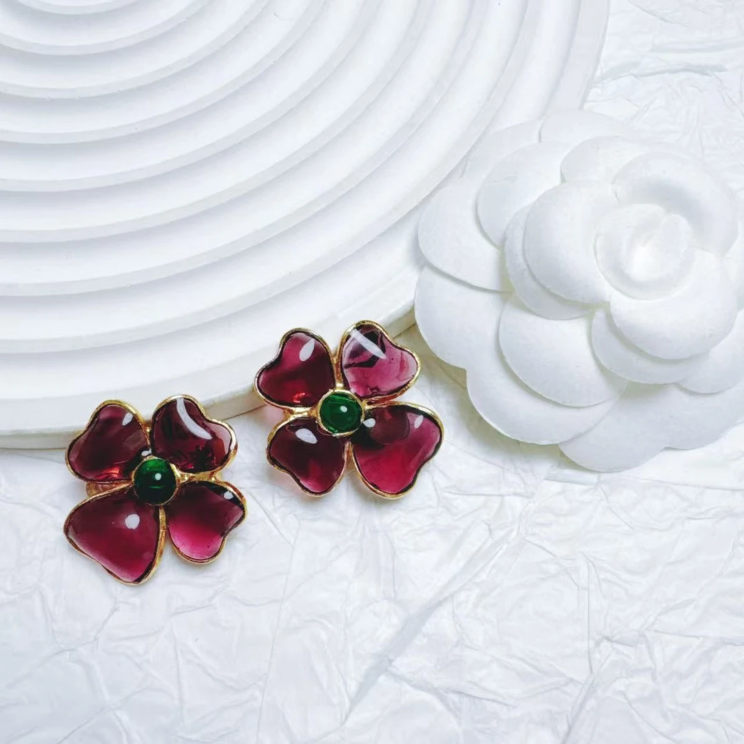 99新  柚礼中古/FM紫琉璃花耳夹LZ405274