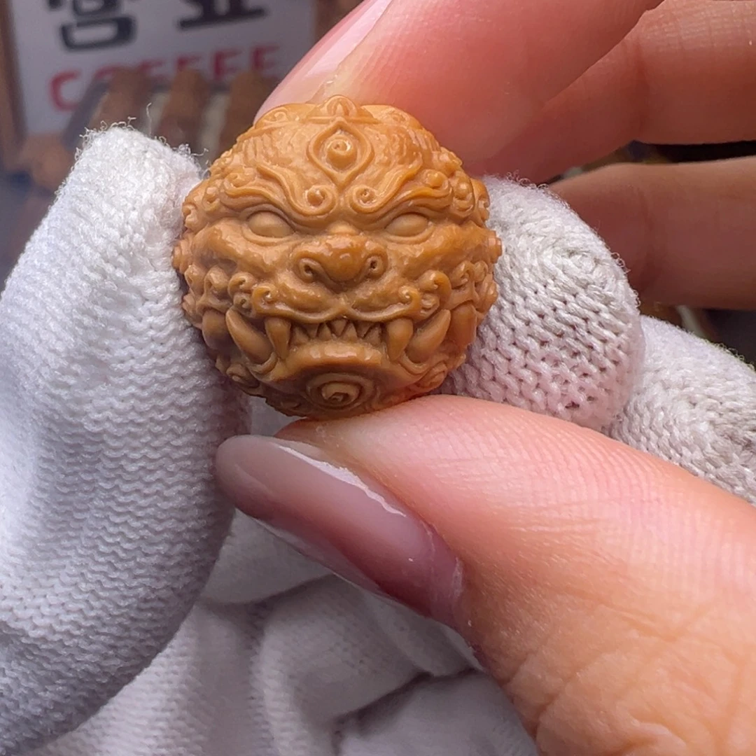 把件猴头核桃精修款唐狮全品有正常封口线