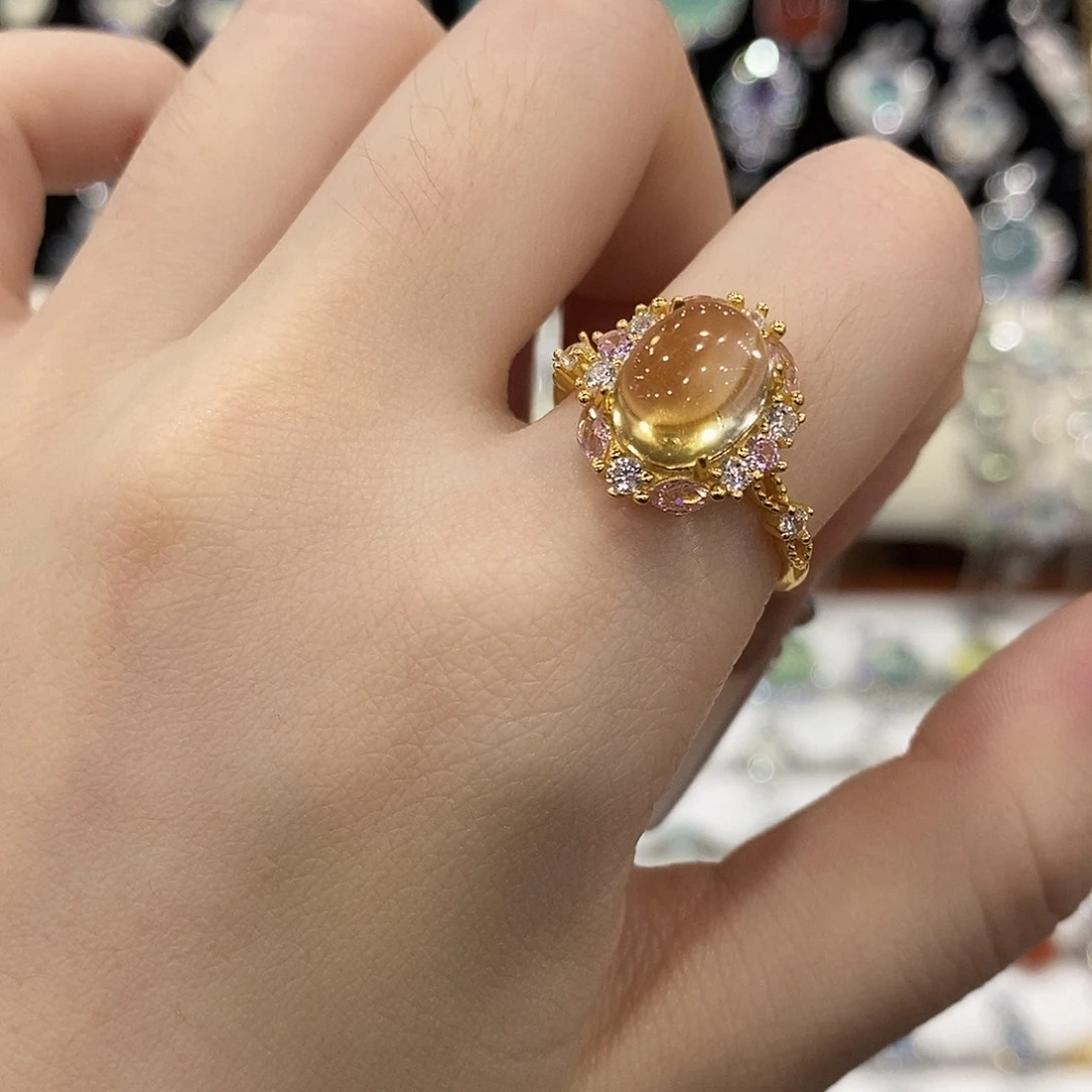 银S925镶嵌戒指黄晶