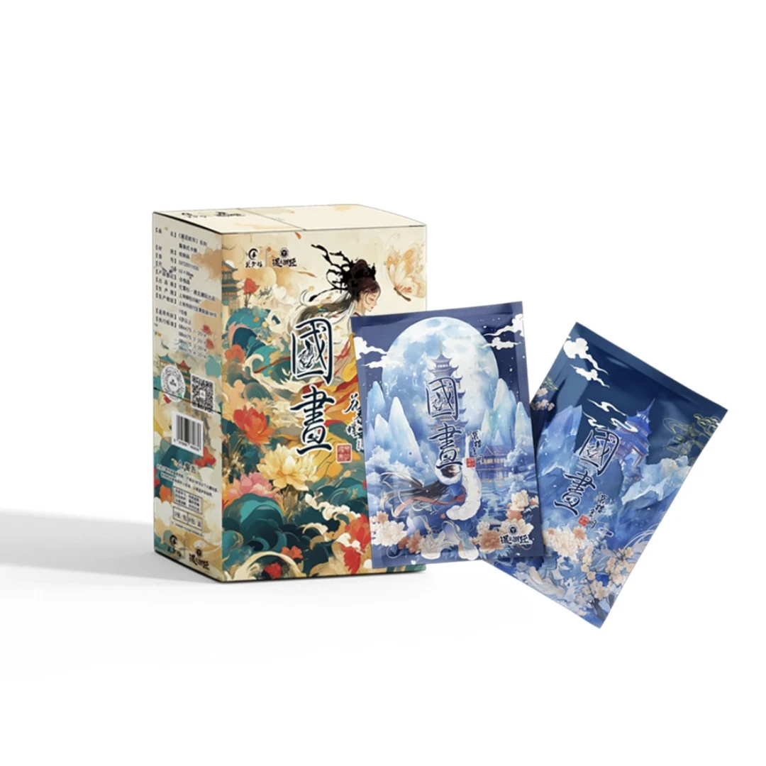 【拆盒】遇见潮玩 国画系列第三弹《花香蝶舞》收藏卡牌