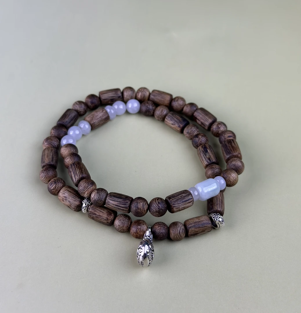 沉香（东兴沉香）高品质沉香桶珠双圈手串多样性发一