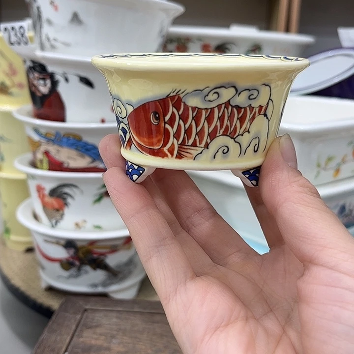 乌**?内直径6-3一只花盆微瑕