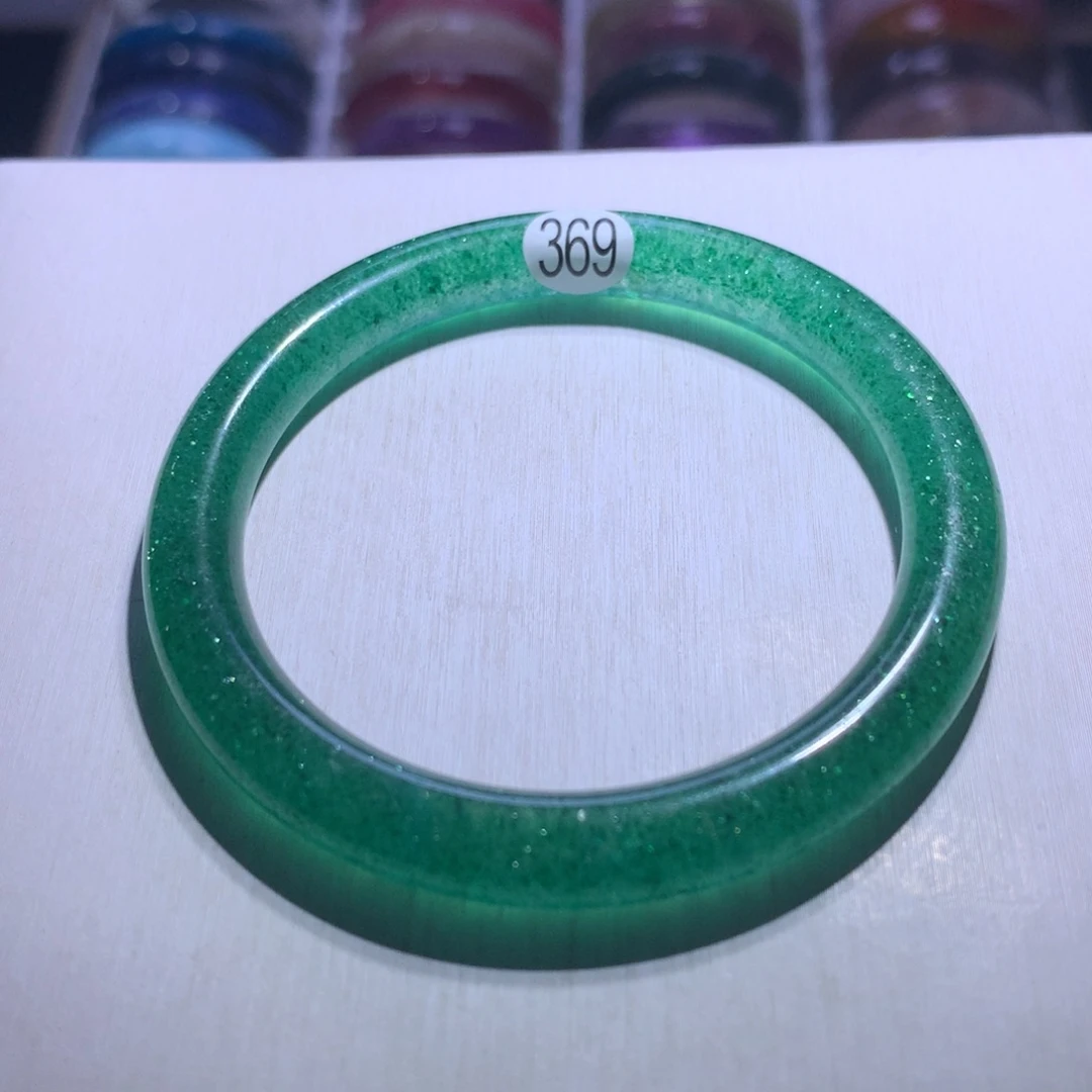 水晶银S925镶嵌手镯蓝绿草莓晶53.2圈369