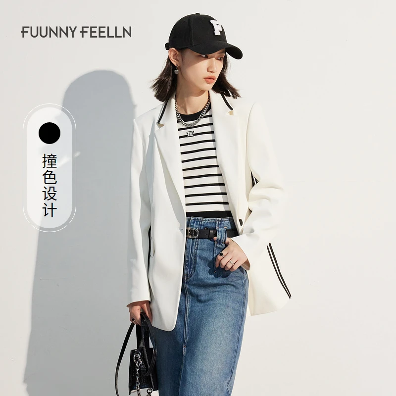 【九月专属】FF||仿佛春季白色西装外套女设计感高端潮FA00392