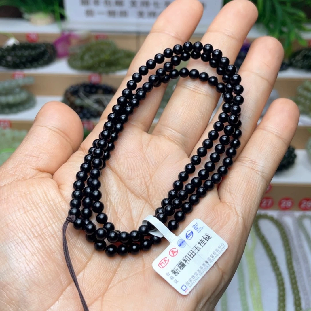 和田玉颈饰未镶嵌4mm